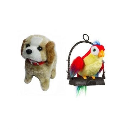 Talking Parrot and Puppy Toy - Multicolor
